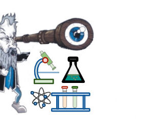 Murales del Galilei con disegni di strumenti scientifici